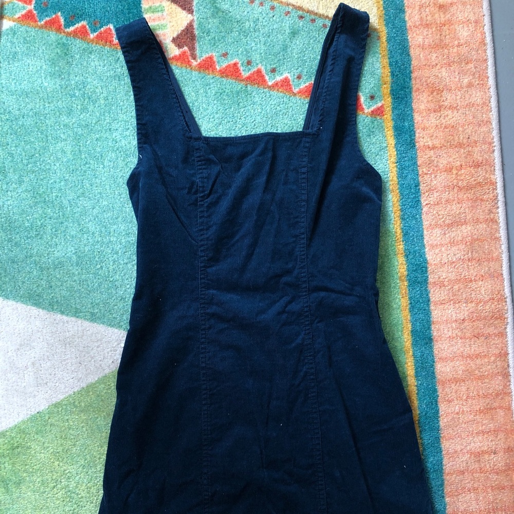 Navy corduroy sleeveless dress by BDG